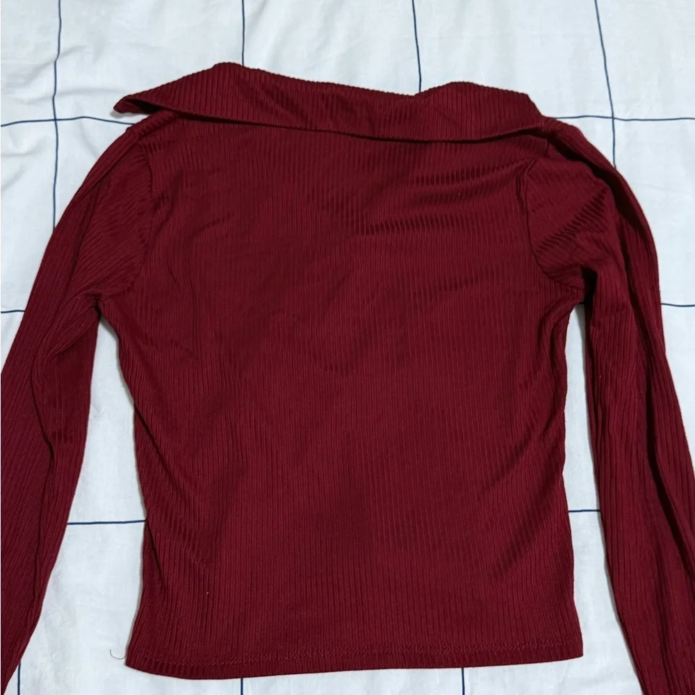 Burgundy Ribbed Top - Picture 5 of 6